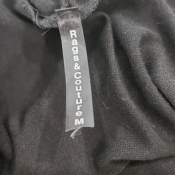 Rags and Couture Cardigan Waterfall Black Long Sleeve *Runs Small Women's Medium - Picture 4 of 5